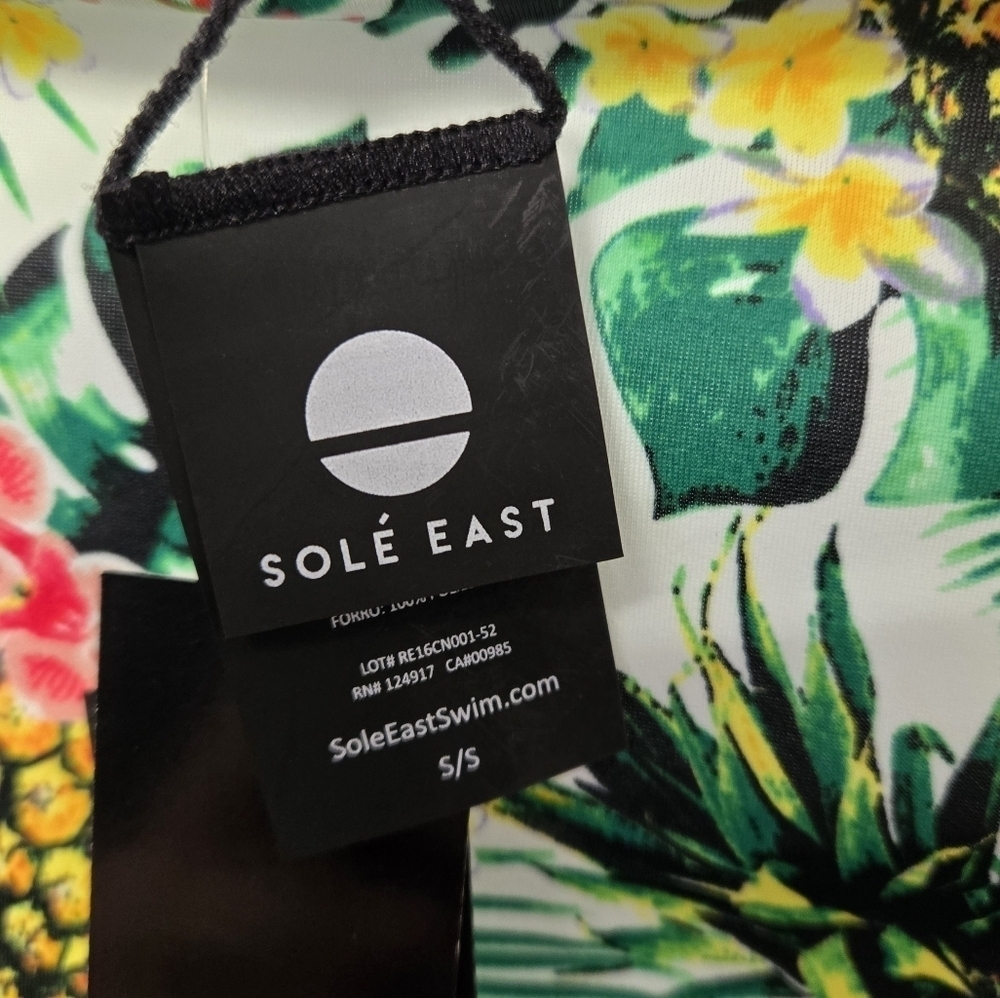 Sole East Cali Bikini Bottom Tropical Pineapple Yellow Green S - Picture 7 of 10